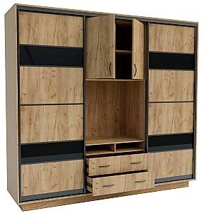 Living Confort-NV Universal 240x60x220 (2 PAL (CO lacobel)) Stejar Kraft Auriu