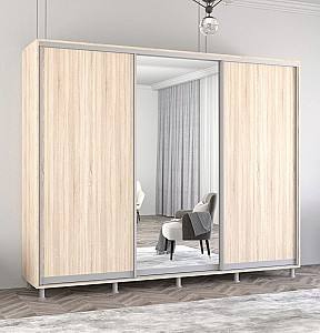 Dulap-cupe Mobildor Lux Aron 270 (1 oglinda, 2 PAL) Stejar Sonoma