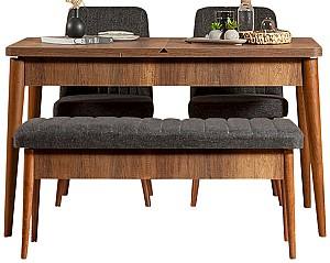 Set de masa si scaune Trendy Vina 1053 Nuc (Maro)/Antracit (Gri)