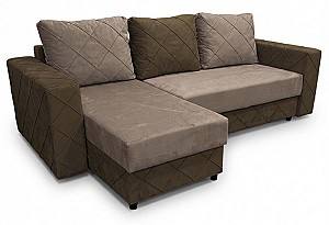 Canapea coltar Aurus Cristal 255x150 cm (tick-tac) Maro / Maro Deschis