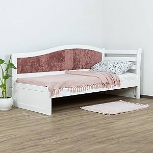 Pat copii MobiCasa Rapunzel 90x200 (drept) Alb / Magic Velvet 2258 (Roz-Maro)