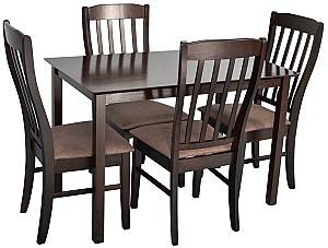 Set de masa si scaune Evelin GLORIA Chocolate + 4 scaune Wenyi Chocolate / Ekea12 Dark Brown