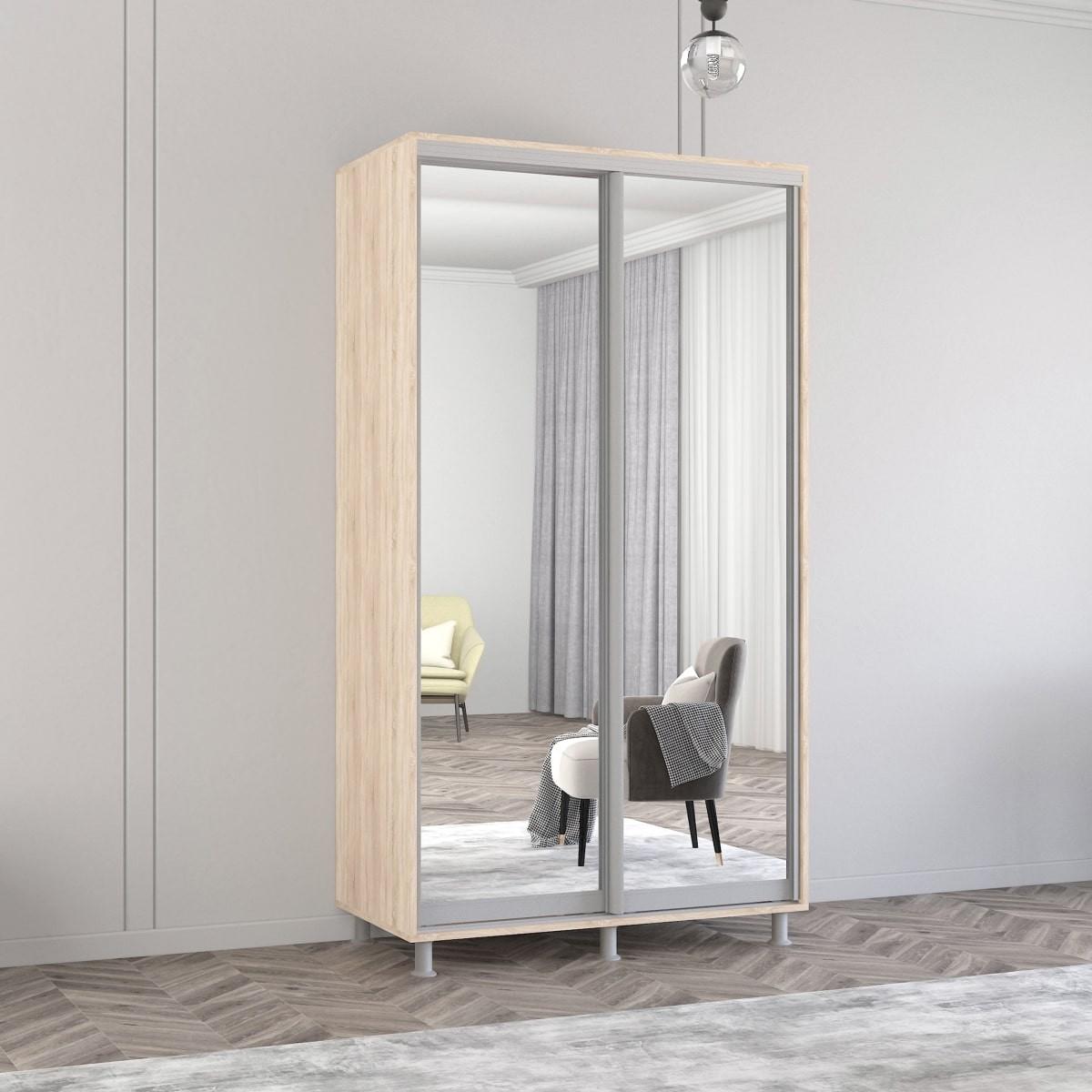 Шкаф-купе Mobildor Lux Aron 110 (2 зеркало) Дуб Сонома