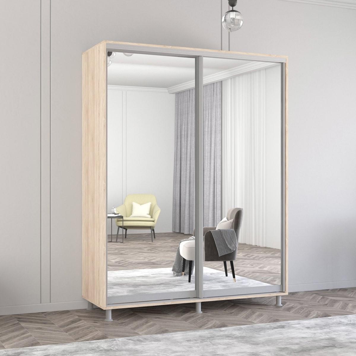 Шкаф-купе Mobildor Lux Aron 150 (2 зеркала) Сонома