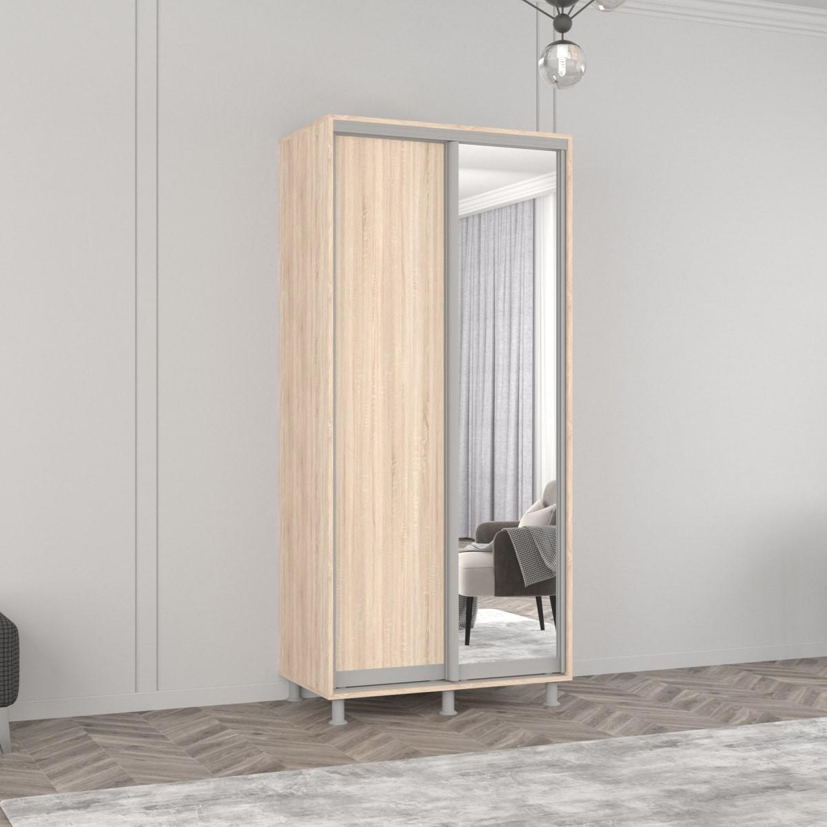 Шкаф-купе Mobildor Lux Aron 110 (1 зеркало, 1 ДСП) Сонома