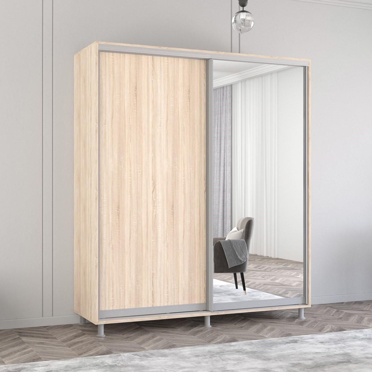 Шкаф-купе Mobildor Lux Aron 190 (1 зеркало, 1 ДСП) Сонома