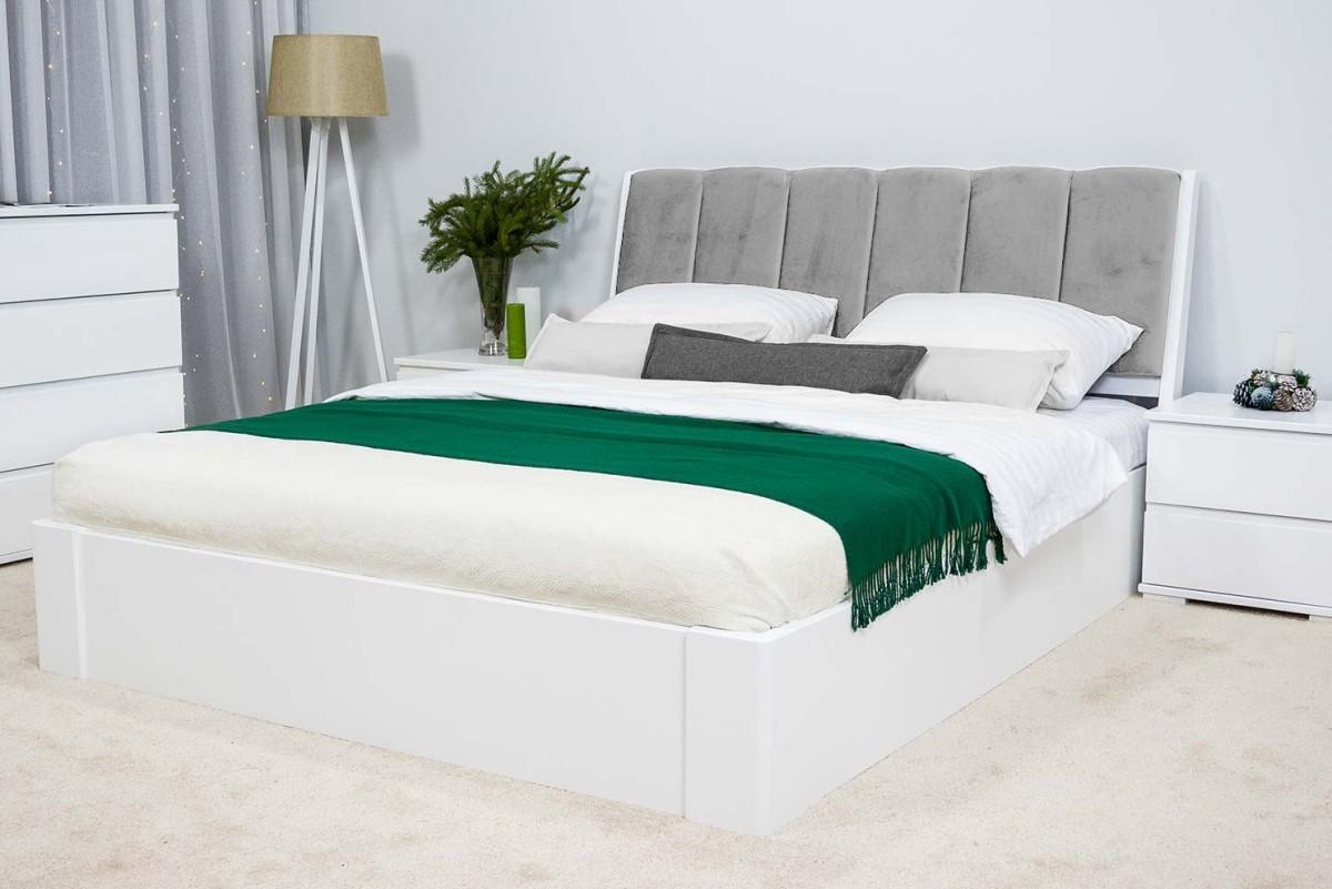 Кровать MobiCasa Malmo (с механизмом) 180x200 Белый / Magic Velvet 2218 (Серый)