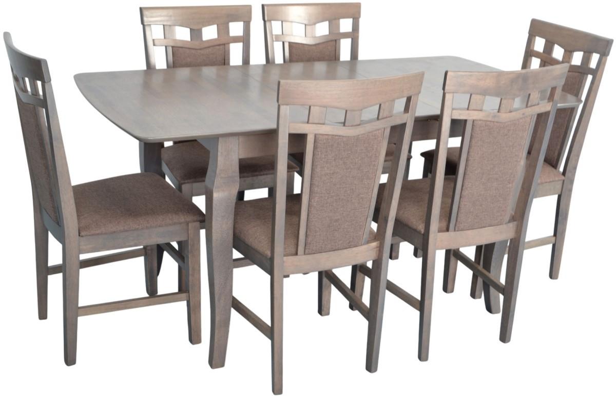 Набор стол и стулья Evelin HV-29V Antique Grey + 6 стула Deepa R Antique Grey / Ekea12 Dark Brown