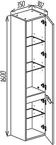 Dulap penal Bayro Bergamo 350x1600 Alb