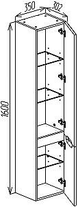 Dulap penal Bayro Bergamo 350x1600