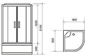 Cabina de dus VLM BS6024 90x90 H215