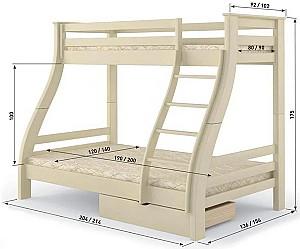 Pat copii MebiGrand Alaska 120х80х200 cm Alb