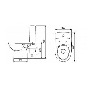 Vas WC KOLO +Rezervoar STATUS 3/6 l soft close Click2Clean+capac orizontal