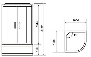 Cabina de dus VLM BS6024 100x100 H215