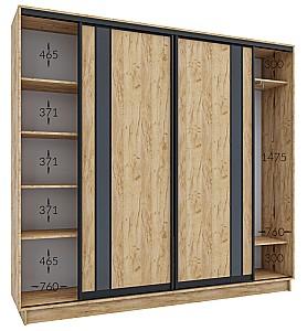 Living Confort-NV Universal 240x45x220 (2 PAL (CV lacobel)) Grafit Gri