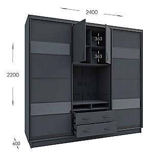 Living Confort-NV Universal 240x60x220 (2 PAL (CO lacobel)) Grafit Gri