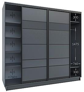 Living Confort-NV Universal 240x60x220 (2 PAL (CO lacobel)) Stejar Sonoma