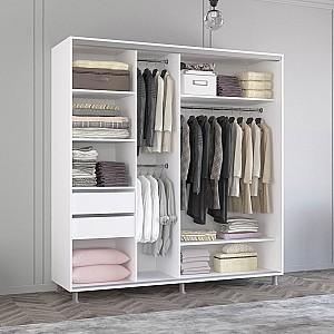 Dulap-cupe Mobildor Lux Aron 230 (2 oglinzi K3-zebra) Alb