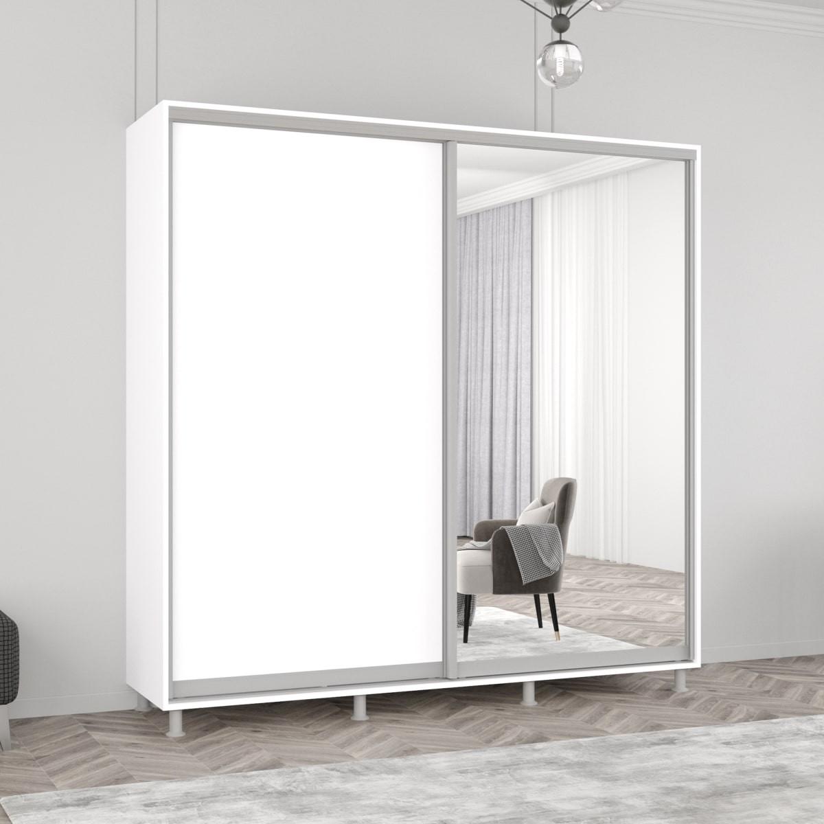 Dulap-cupe Mobildor Lux Aron 210 (1 oglinda, 1 PAL) Alb