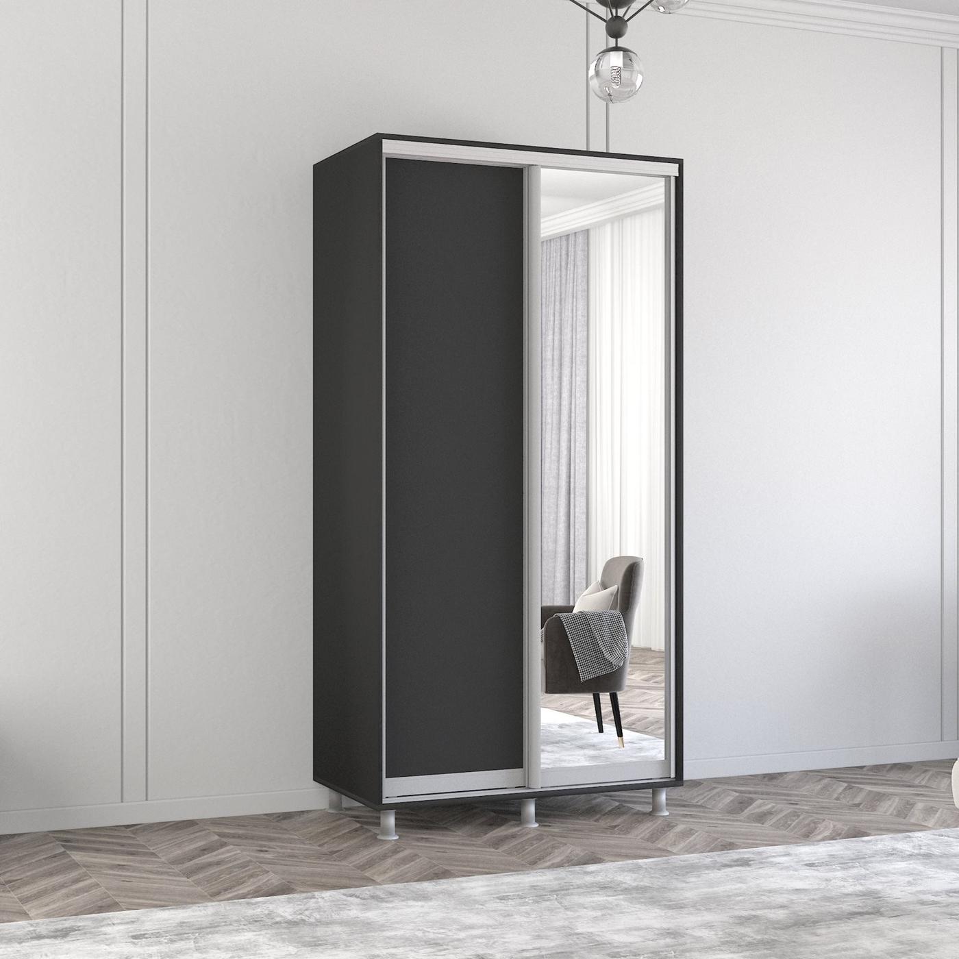 Dulap-cupe Mobildor Lux Aron 120 (1 oglinda, 1 Pal) Antracit