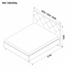 Pat Ambianta Cristal 1.6 m Maro tapitat + Saltea Salt Confort Clasic 160x200