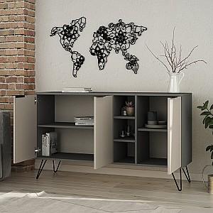 Tumba pentru televizor DECO Clara Anthracite/Light Mocha