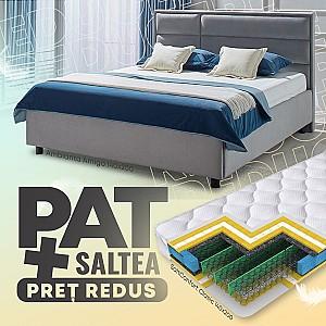 Pat Ambianta Amigo 1.4 m Gri + Saltea Salt Confort Clasic 140x200