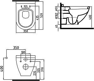 Vas WC Bien Banyo Harmony No-Rim+Capac Vento Elite