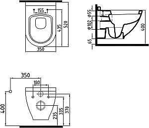 Vas WC Bien Banyo Harmony White+Capac Vento Elite