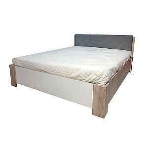 Pat Yasen Venera 1.6 m Grafit/Stejar Kraft Alb + Saltea Salt Confort Clasic 160x200