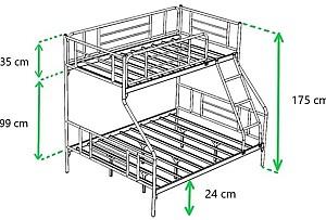 Pat copii Evger R-70XL 90/140x200cm Negru