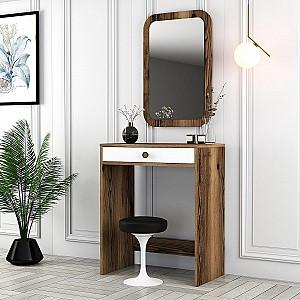 Masa de machiaj Trendy Lizbon Nuc (Maro)/Alb