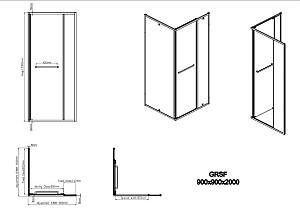 Cabina de dus VLM GRSF 90x90x200 BRUSHED MATTE NICKLED