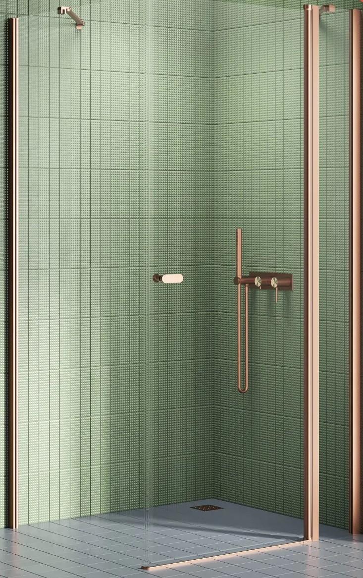 Cabina de dus New Trendy Soleo Copper Brushed Rectangular 100x80x195 Hinged 6mm Active Shiel K-1990
