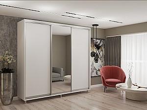 Dulap-cupe My-Style 2.3 x H2.4 m Pal + Oglinda Alb