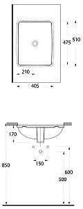 Lavoar baie Ege Vitrifiye Pinara E93501