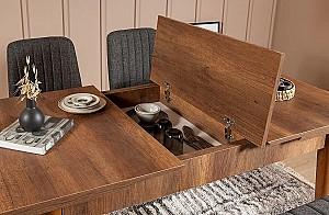 Set de masa si scaune Trendy Vina 1053 Nuc (Maro)/Antracit (Gri)