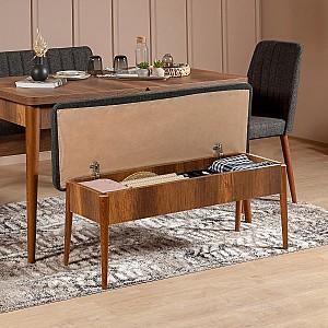 Set de masa si scaune Trendy Vina 1053 Nuc (Maro)/Antracit (Gri)