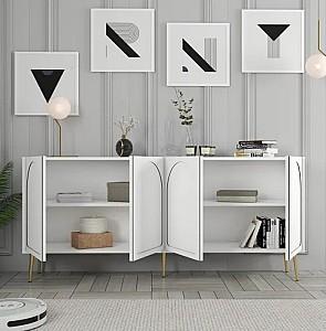 Comoda Trendy Lyon 80 Alb/Auriu