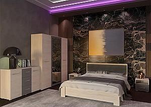 Comoda Yasen Bari 2D3S Hykory Rockford Deschis/Grafit Gri