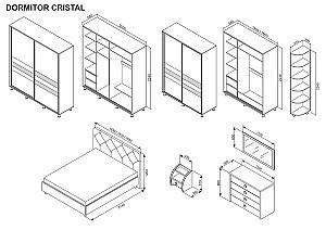 Set dormitor Ambianta Cristal Alb