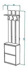 Antreu ML Mobila Nr.6 (600) Antracit(Gri)/Stejar Kraft Alb