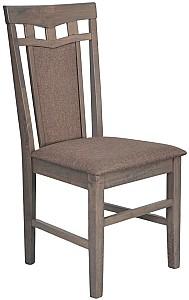 Set de masa si scaune Evelin HV-29V Antique Grey + 6 scaune Deepa R Antique Grey / Ekea12 Dark Brown