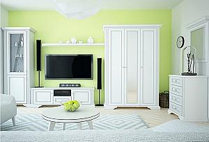 Dulap cu vitrina Yasen White 1D1W Pin Argintiu
