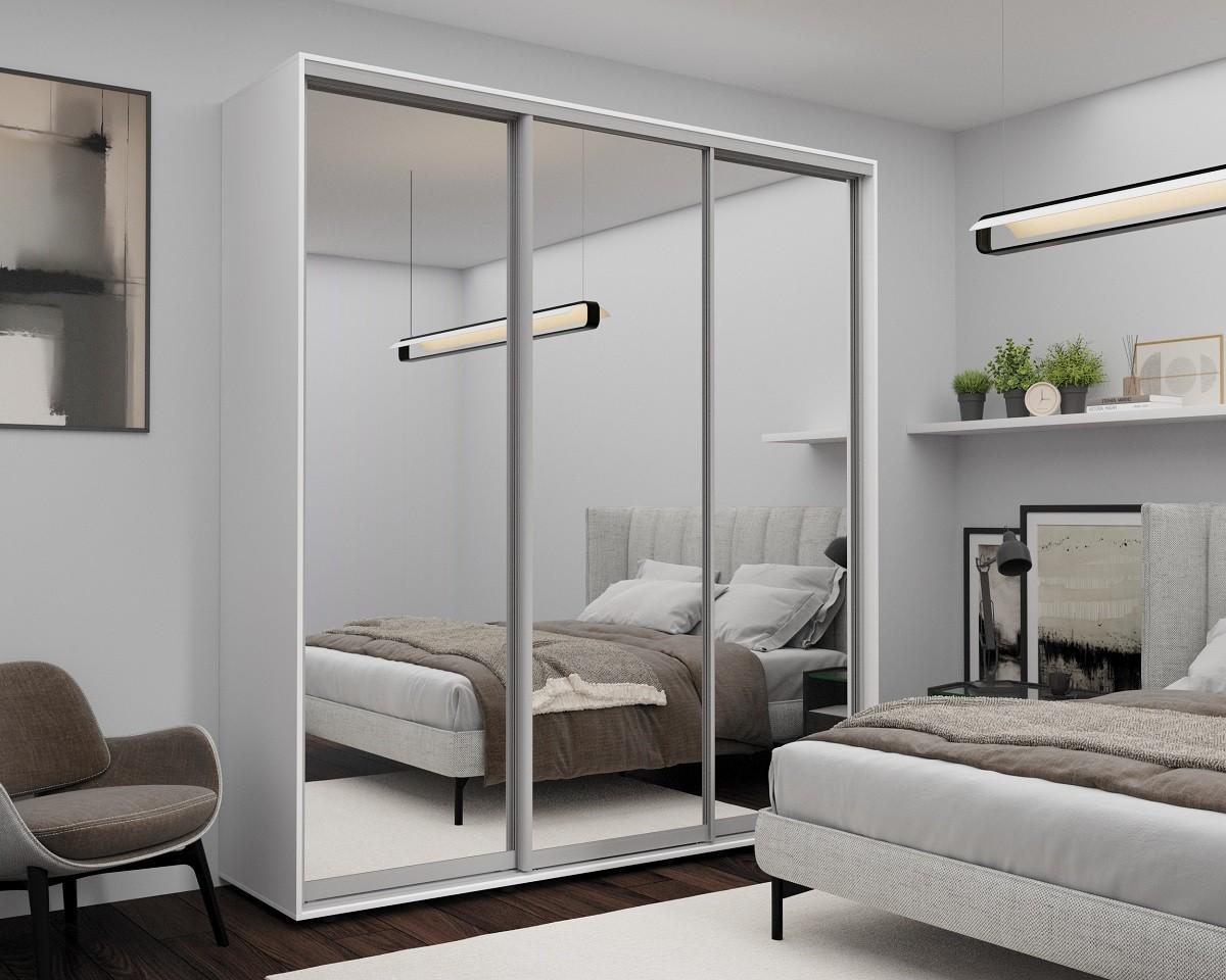 Dulap-cupe Nex Home Oglinda Alb 220x60x220 cm