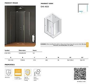 Cabina de dus New Trendy Smart Rectangular 100x80x200 8mm EXK-4020